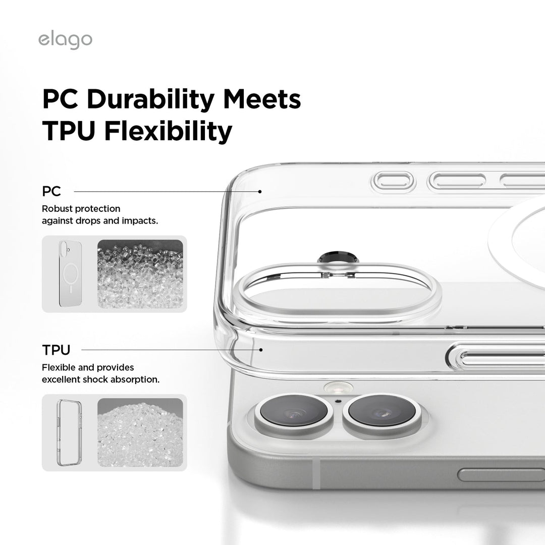 elago iPhone 16 / 16 Pro / 15 / 15 Pro AMP Monthly Magsafe対応ハイブリッドケース
