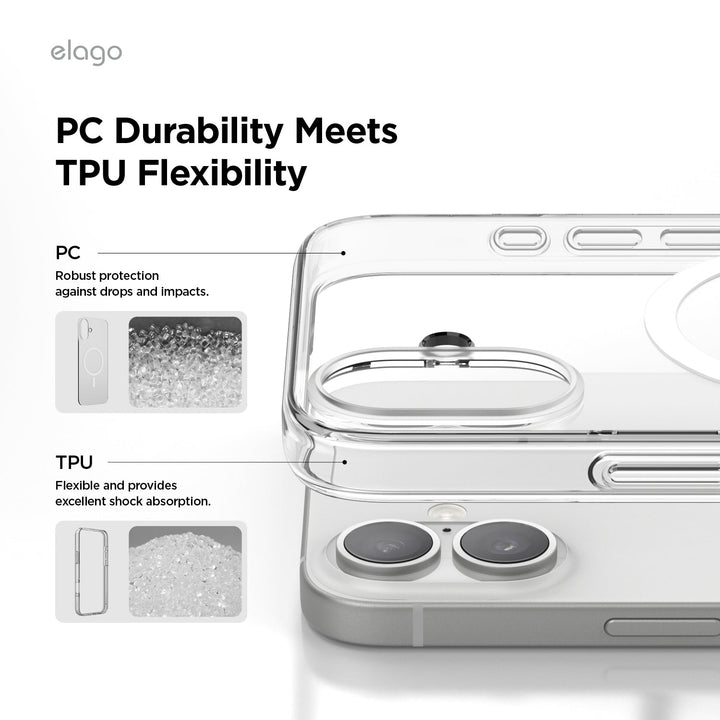 elago iPhone 16 / 16 Pro / 15 / 15 Pro AMP Monthly Magsafe対応ハイブリッドケース