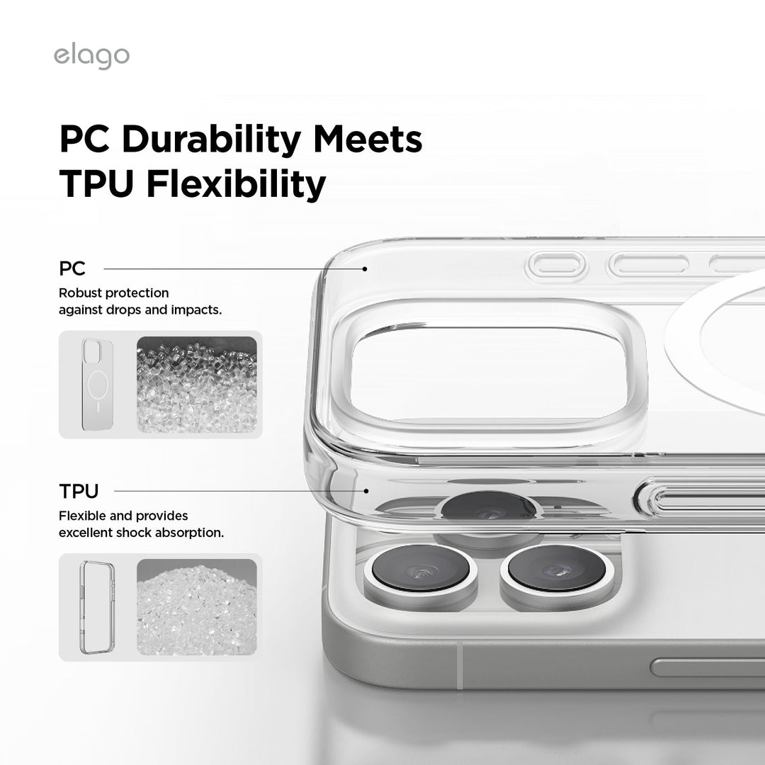 elago iPhone 16 / 16 Pro / 15 / 15 Pro AMP Monthly Magsafe対応ハイブリッドケース
