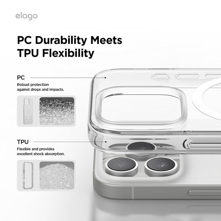 elago iPhone 16 / 16 Pro / 15 / 15 Pro AMP Monthly Magsafe対応ハイブリッドケース