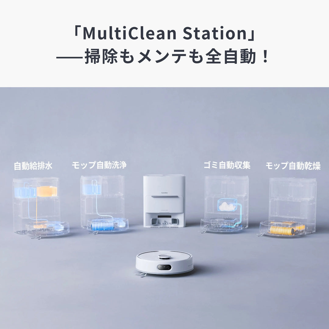 SwitchBot お掃除ロボット S20 自動ゴミ収集 最大10,000Pa強力吸引&水拭き対応