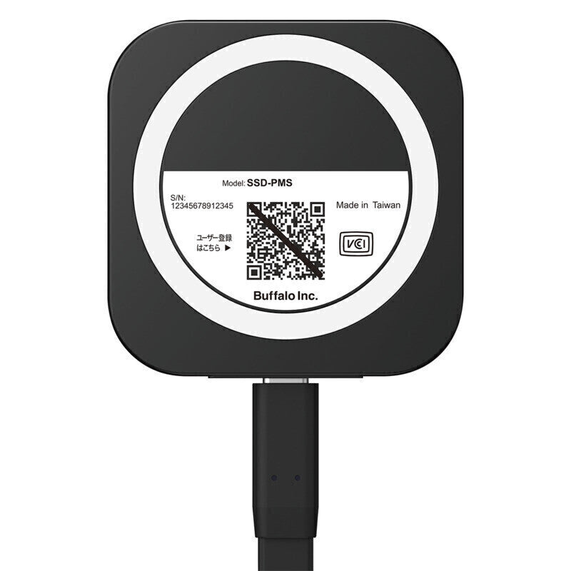 BUFFALO USB 3.2 (Gen 2) Type-C iPhone 16 / 15シリーズ対応 MagSafeマグネット対応 ポータブルSSD ProRes録画対応