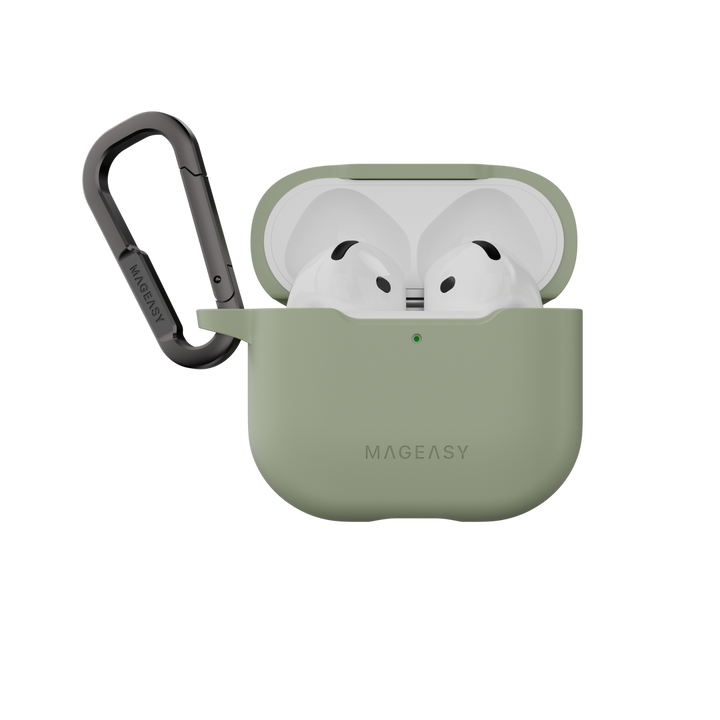 MagEasy AirPods SKIN カラビナ付き耐衝撃ケース AirPods Pro 第 2 / 1世代/ AirPods 4 対応