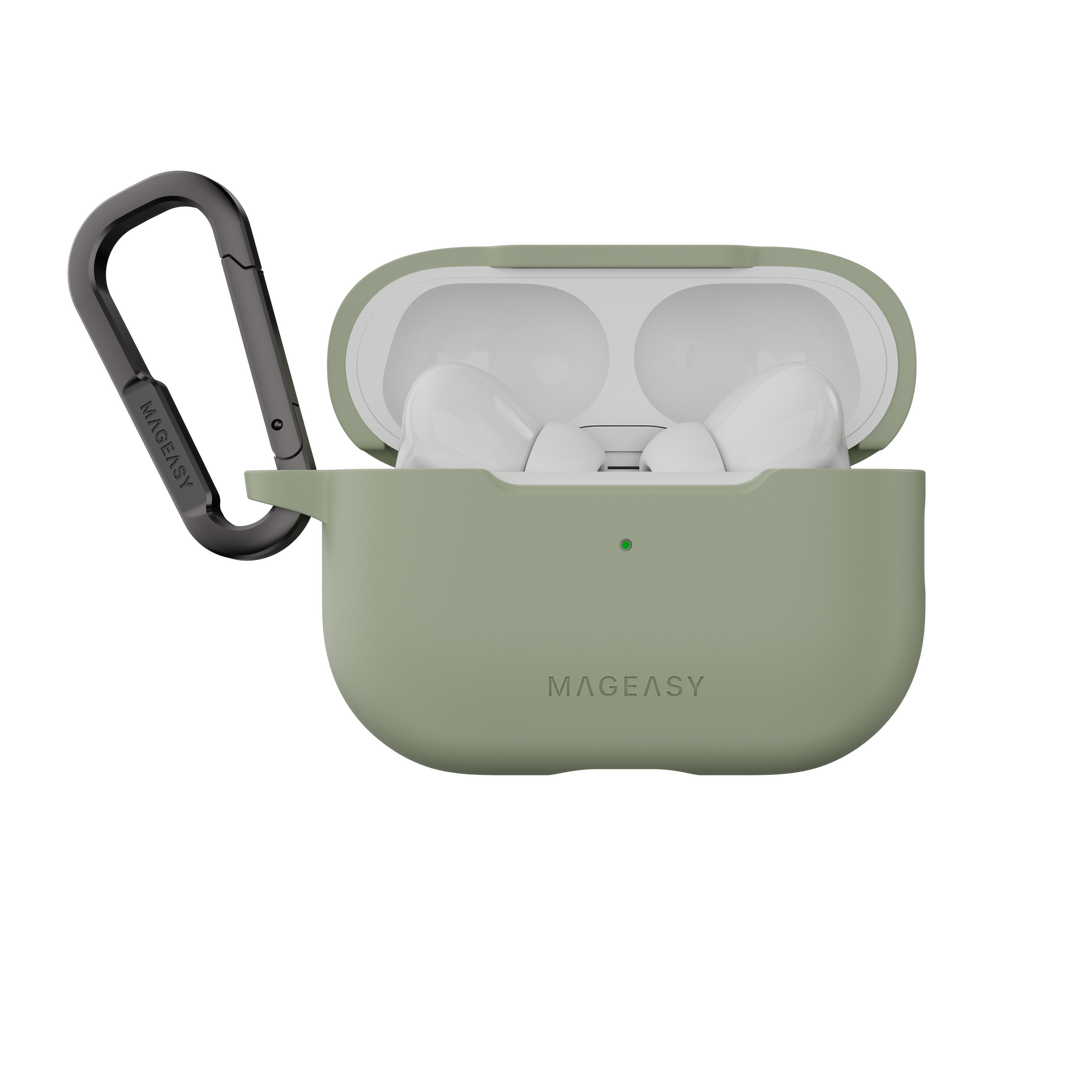 MagEasy AirPods SKIN カラビナ付き耐衝撃ケース AirPods Pro 第 2 / 1世代/ AirPods 4 対応