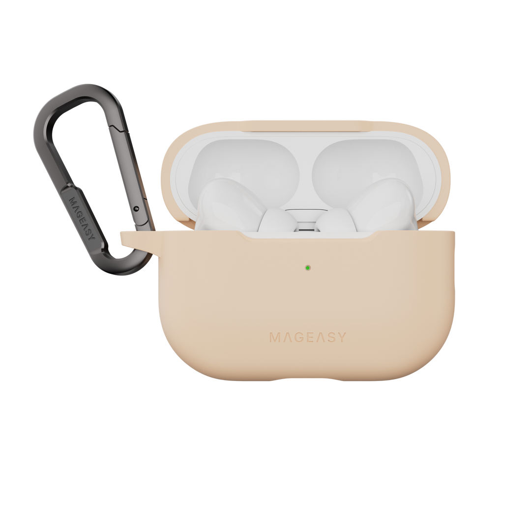 MagEasy AirPods SKIN カラビナ付き耐衝撃ケース AirPods Pro 第 2 / 1世代/ AirPods 4 対応