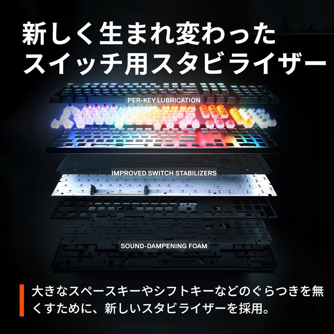 SteelSeries Apex Pro Gen 3 フルサイズ ゲーミングキーボード 日本語配列 / 英語配列 ラピッドタップ ラピッドトリガー 有機ELディスプレイ搭載