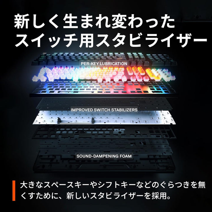 SteelSeries Apex Pro Gen 3 フルサイズ ゲーミングキーボード 日本語配列 / 英語配列 ラピッドタップ ラピッドトリガー 有機ELディスプレイ搭載