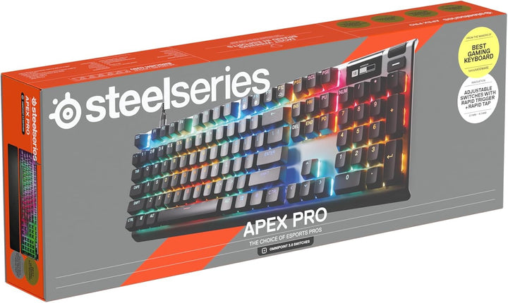 SteelSeries Apex Pro Gen 3 フルサイズ ゲーミングキーボード 日本語配列 / 英語配列 ラピッドタップ ラピッドトリガー 有機ELディスプレイ搭載