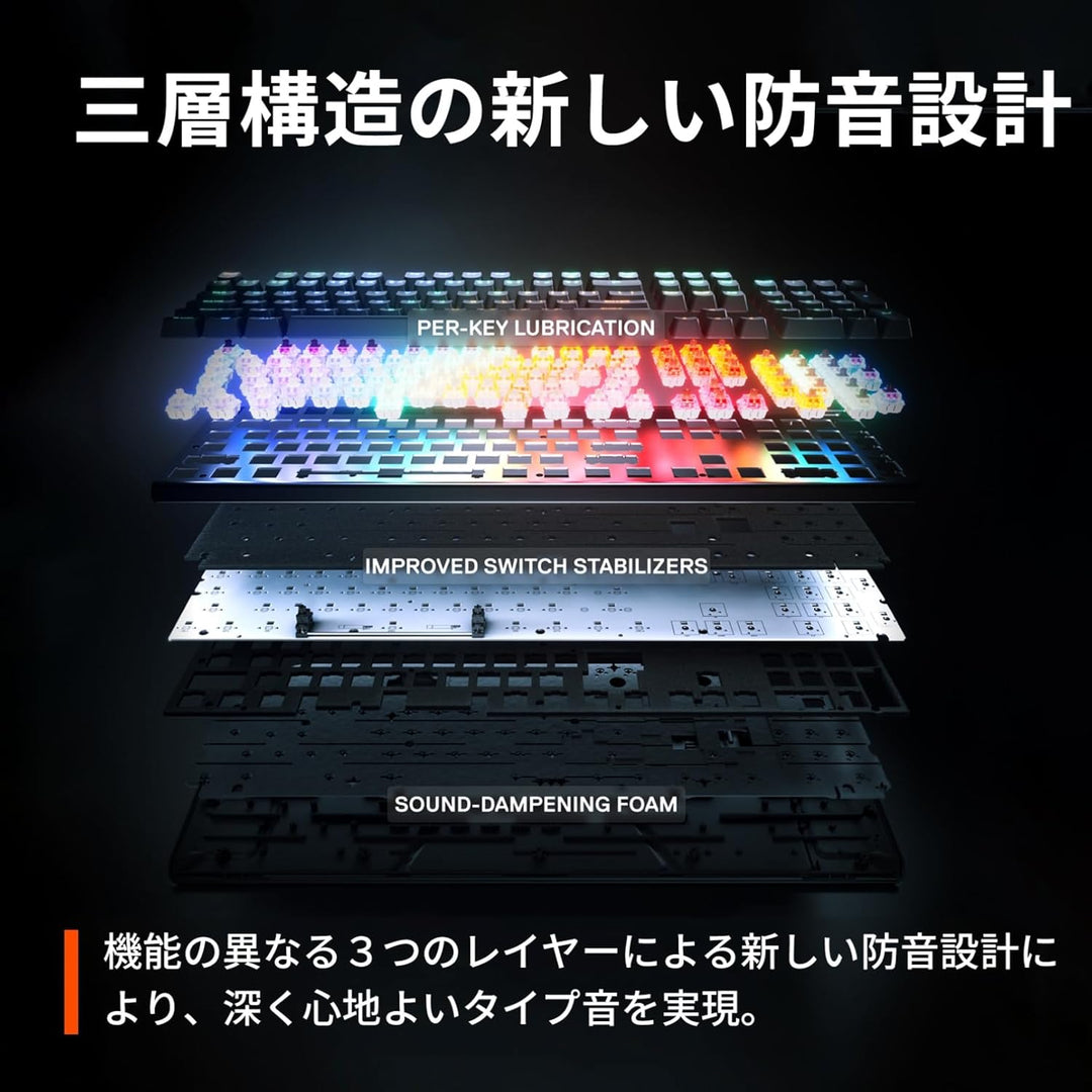 SteelSeries Apex Pro Gen 3 フルサイズ ゲーミングキーボード 日本語配列 / 英語配列 ラピッドタップ ラピッドトリガー 有機ELディスプレイ搭載