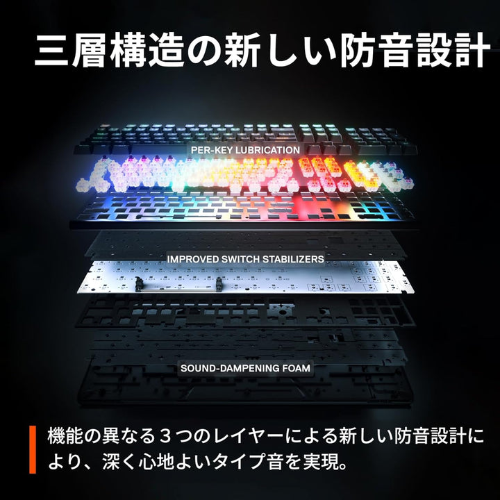 SteelSeries Apex Pro Gen 3 フルサイズ ゲーミングキーボード 日本語配列 / 英語配列 ラピッドタップ ラピッドトリガー 有機ELディスプレイ搭載