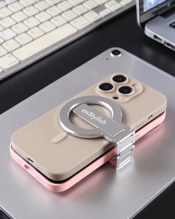 asStylish Twins Carry Stand 2台の端末を連結 手帳型 スマホスタンド スマートフォンキャリースタンド