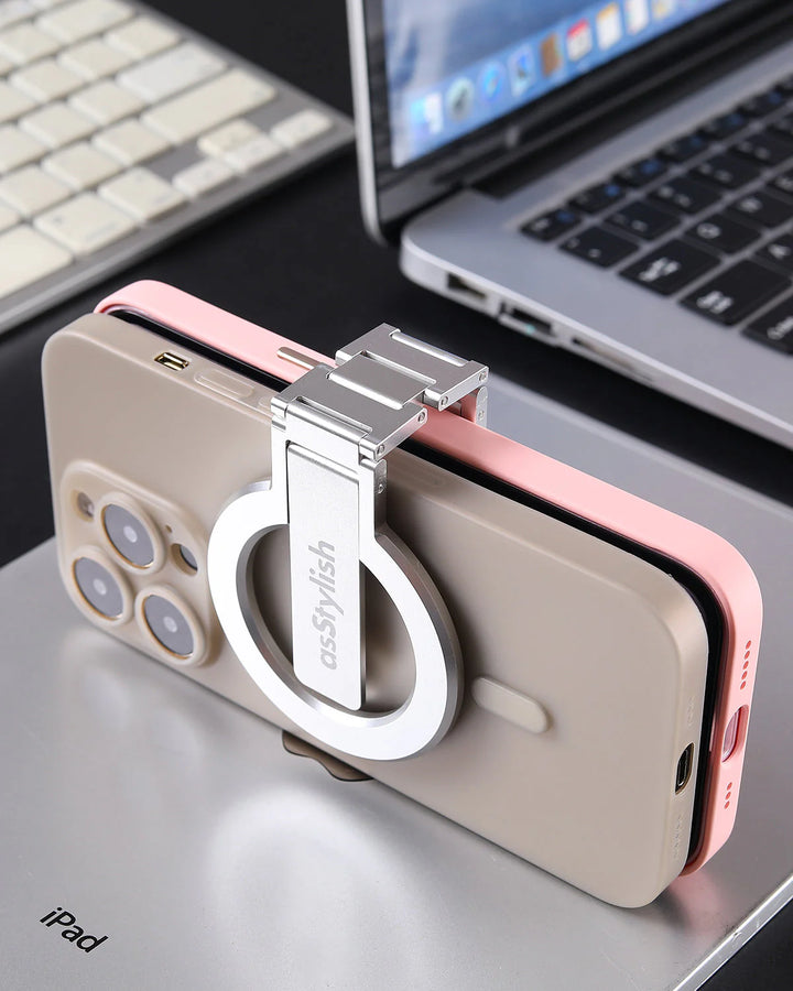asStylish Twins Carry Stand 2台の端末を連結 手帳型 スマホスタンド スマートフォンキャリースタンド