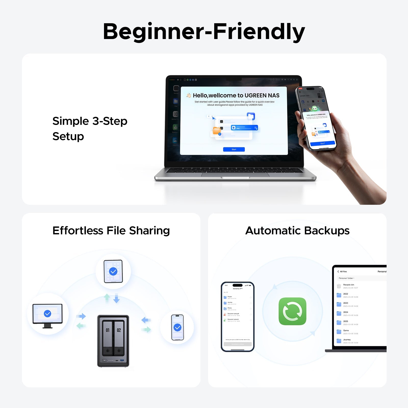 UGREEN NASync ネットワーク接続ストレージ 2ベイ 2 bay NAS Storage for Home | 14-day worry-free trial