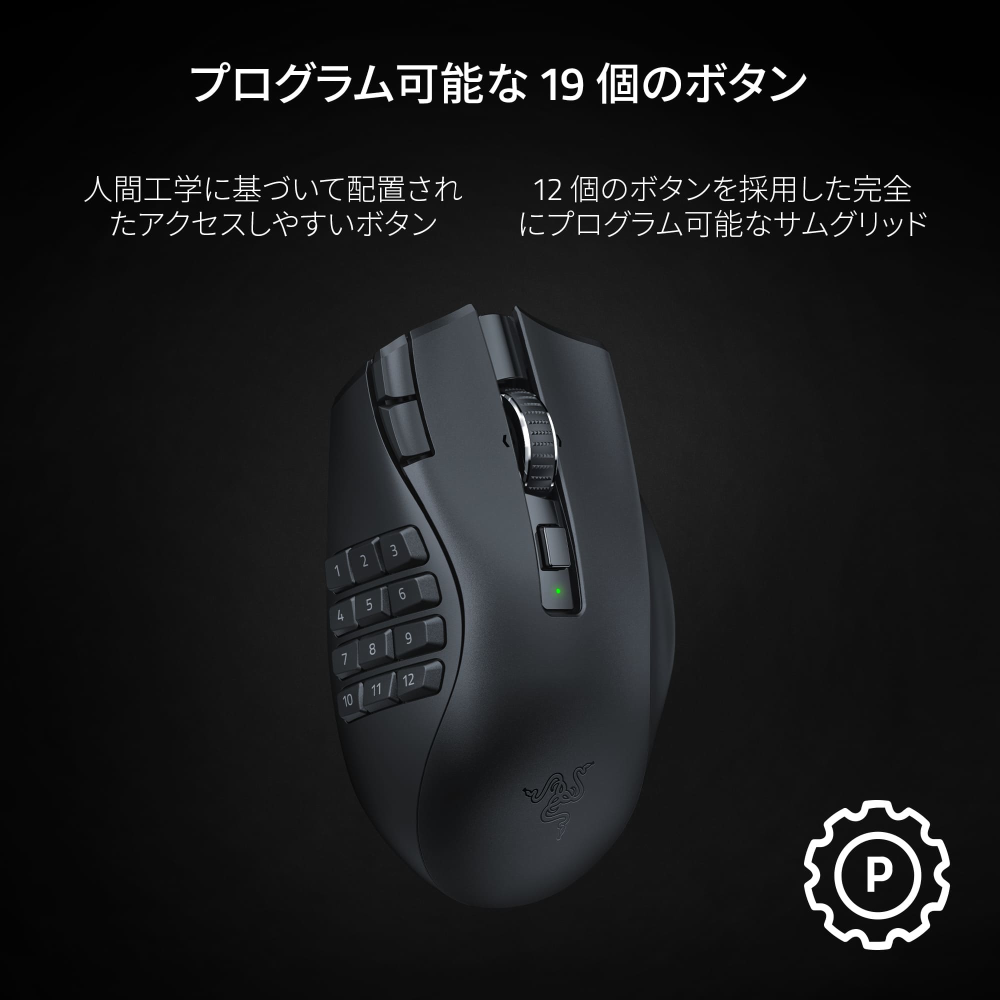 Razer Naga V2 HyperSpeed 21ボタン 2.4GHz / Bluetooth 5.0 Razer Naga V2 HyperSpeed 21ボタン 2.4GHz / Bluetooth 5.0