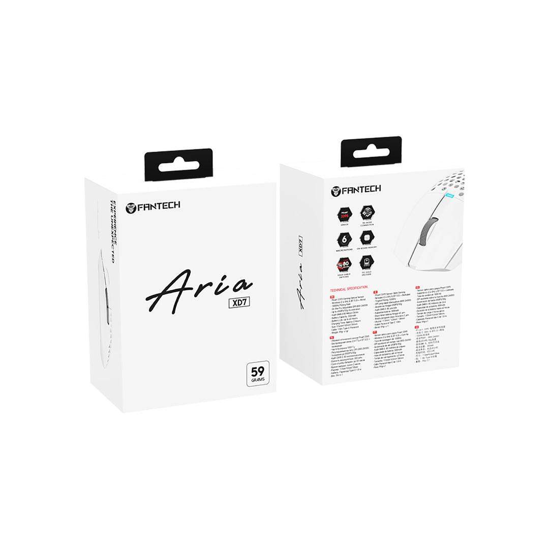 Fantech ARIA XD7 有線 / 2.4GHz無線 / Bluetooth ワイヤレス両対応 ゲーミングマウス White