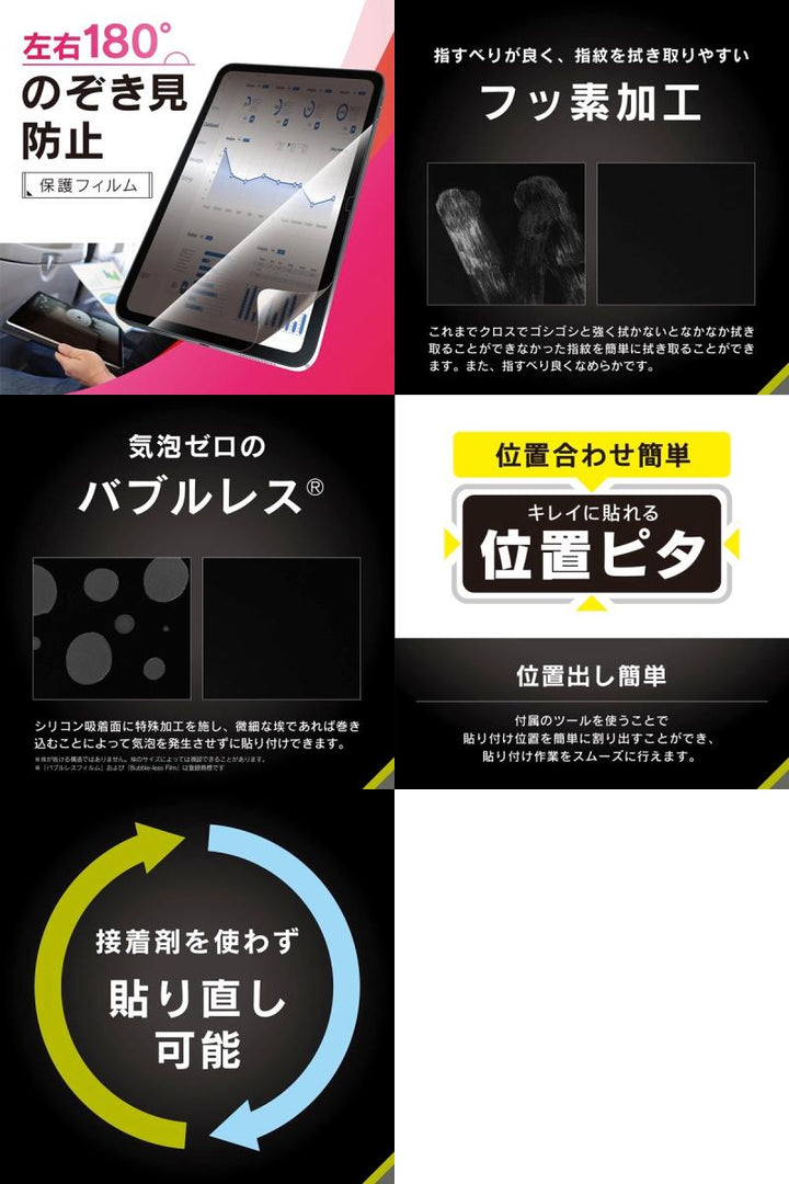 Simplism iPad A16 (第11世代) / 10.9インチ iPad(第10世代)  画面保護フィルム 位置ピタ