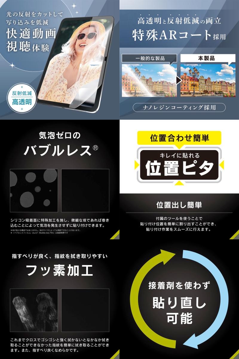 Simplism iPad A16 (第11世代) / 10.9インチ iPad(第10世代)  画面保護フィルム 位置ピタ