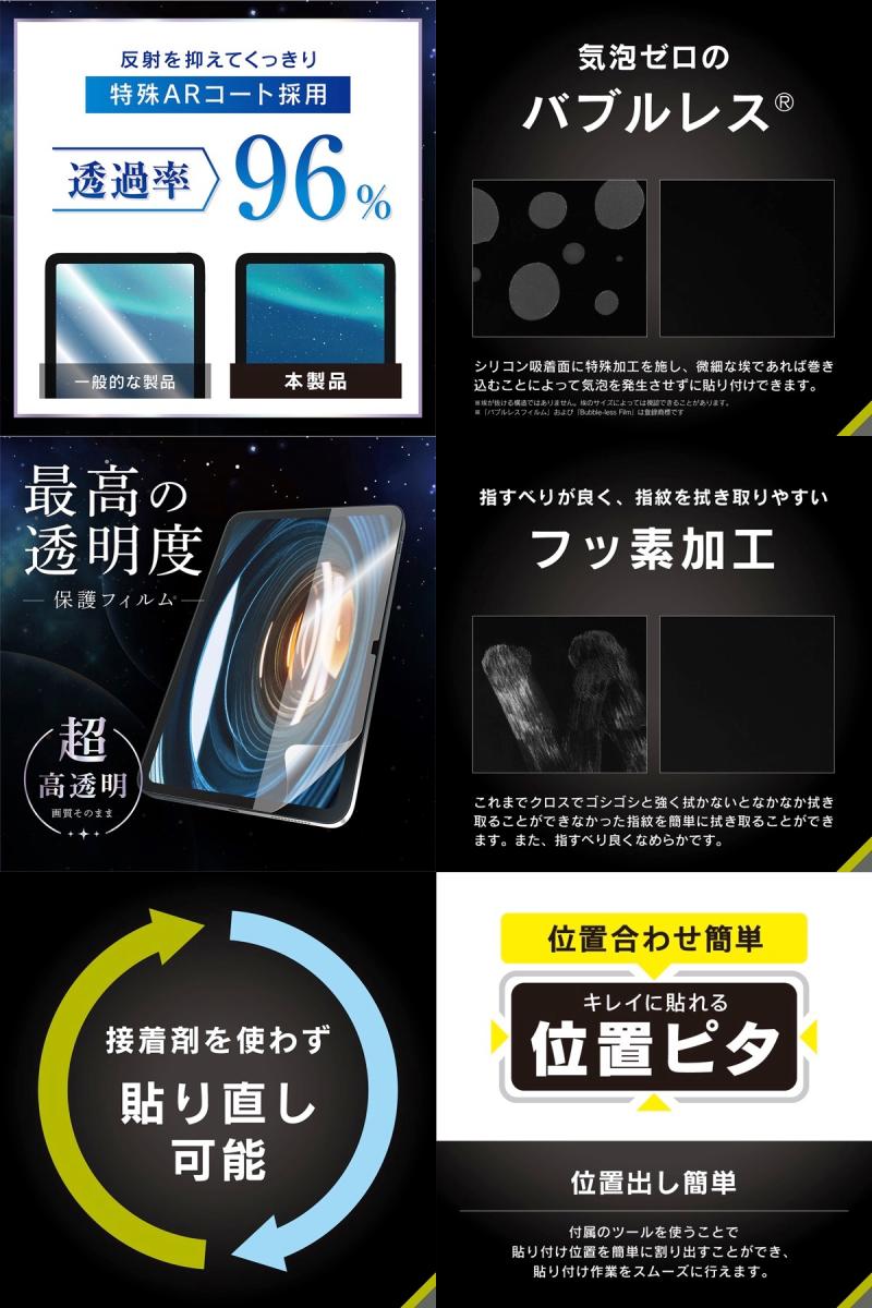 Simplism iPad A16 (第11世代) / 10.9インチ iPad(第10世代)  画面保護フィルム 位置ピタ