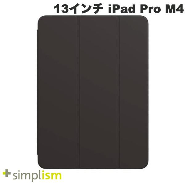 Simplism 13インチ iPad Pro M4 [FLIP SHELL] 背面クリア フリップシェルケース ライトブラック