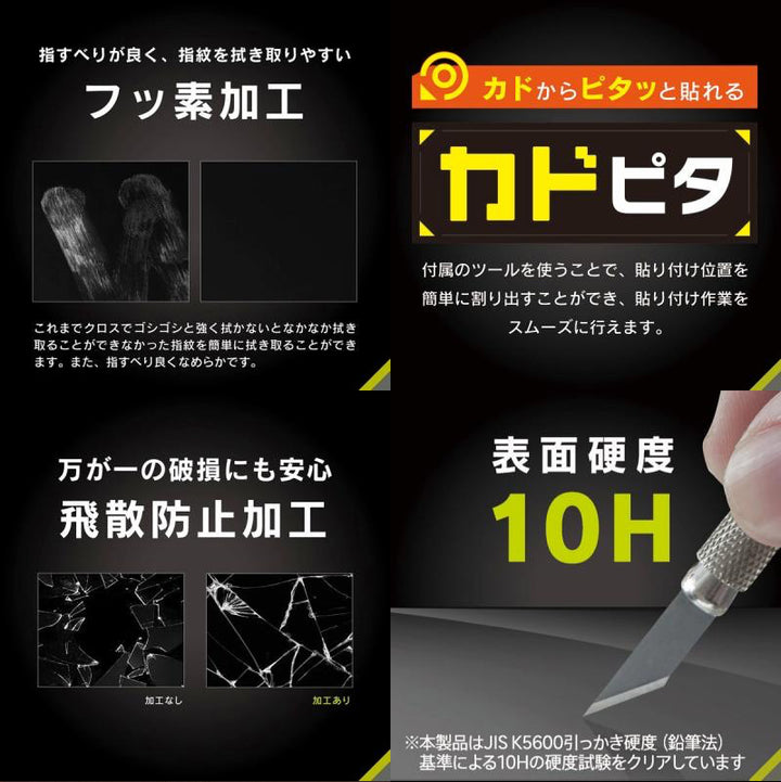 Simplism iPad A16 (第11世代) / 10.9インチ iPad(第10世代) 画面保護強化ガラスフィルム カドピタ