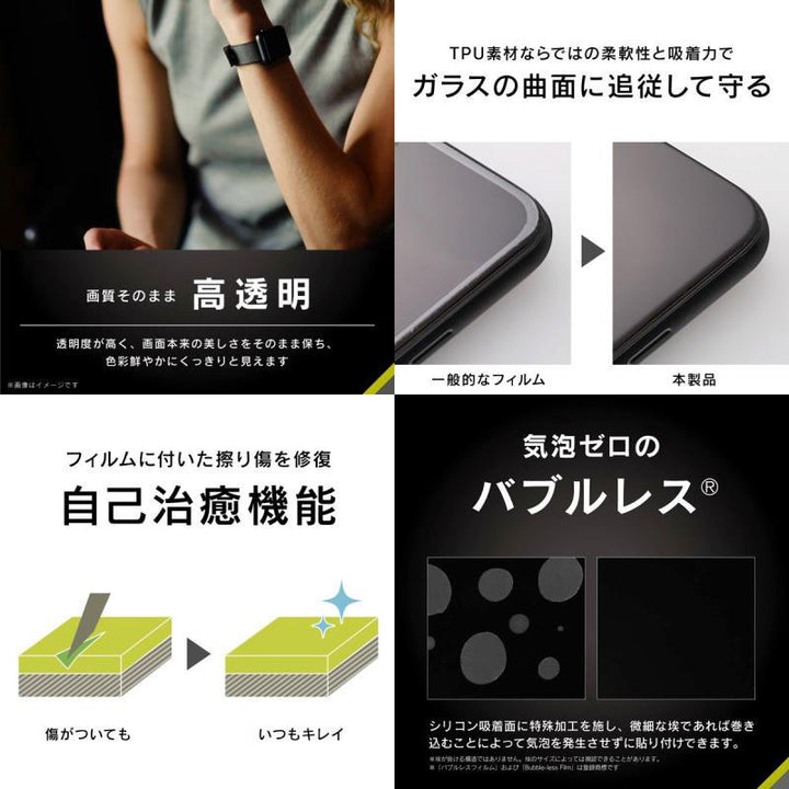 Simplism Apple Watch Series 9 / 8 / 7 衝撃吸収 光沢 全画面保護 自己治癒フィルム 2枚セット