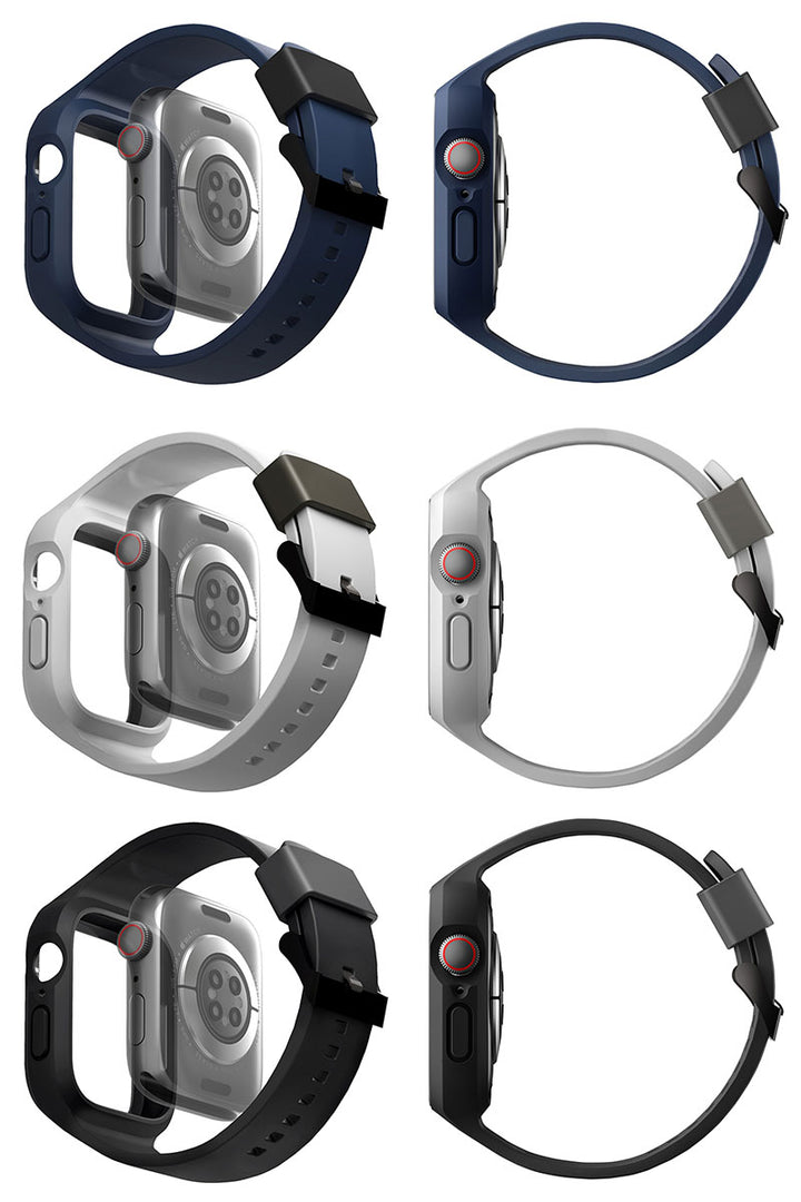 UNIQ Apple Watch 45mm Series 8 / 7 / 44mm SE 第2世代 SE / 6 / 5 / 4 MONOS 2-IN-1 STRAP WITH HYBRID CASE