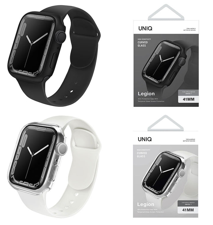 UNIQ Apple Watch Series 8 / 7 LEGION PC + 9H強化ガラス スリムケース