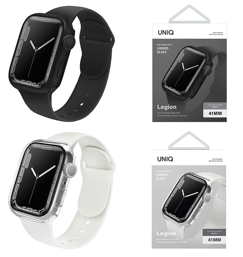 UNIQ Apple Watch Series 9 / 8 / 7 LEGION PC + 9H強化ガラス スリムケース