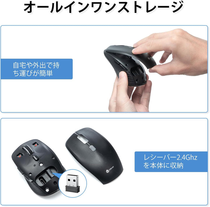 iClever Bluetooth 5.1 / 2.4GHz 両対応 ワイヤレスマウス MD179 ブラック