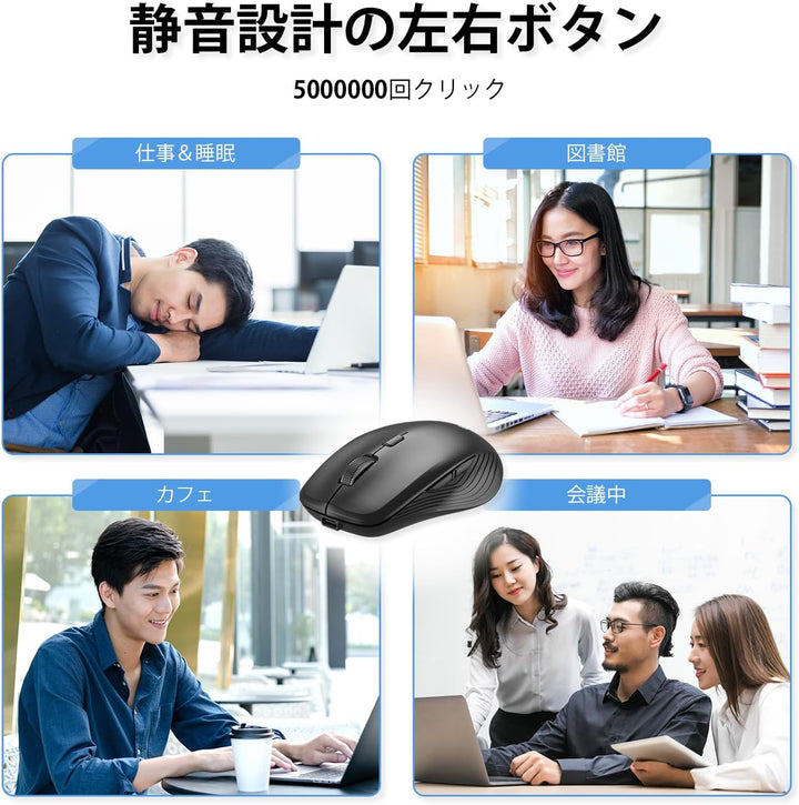 iClever Bluetooth 5.1 / 2.4GHz 両対応 ワイヤレスマウス MD179 ブラック