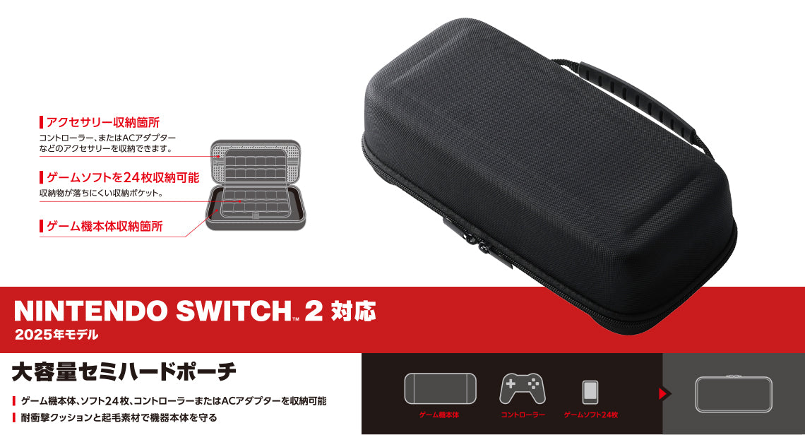 Nintendo Switch 本体 ケース ACアダプター付き Switchと一緒にACアダプタも持ち運べる大容量のNintendo Switch