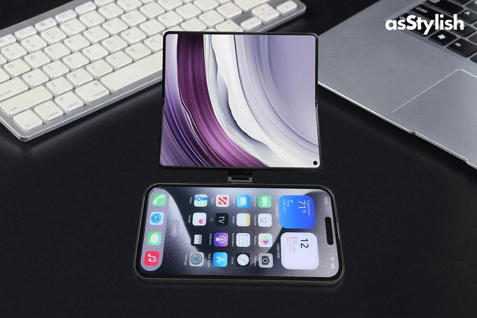 asStylish Twins Carry Stand 2台の端末を連結 手帳型 スマホスタンド スマートフォンキャリースタンド