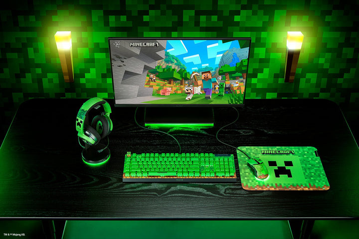 Razer BlackWidow V4 X Minecraft Edition Green Switch 英語配列 緑軸 有線 フルサイズ メディアキー/ローラー＆マクロキー搭載 メカニカル ゲーミングキーボード