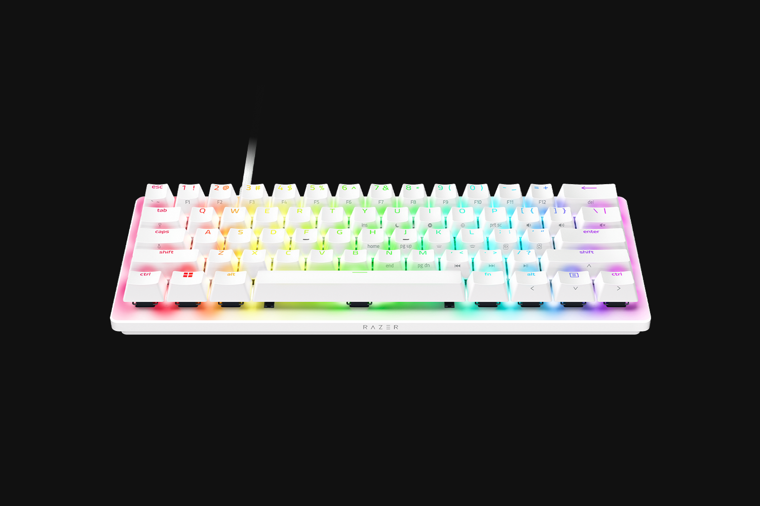 Razer Huntsman Mini ホワイト 60% ゲーミングキーボード Razer Huntsman Mini Mercury - 60% Optical Gaming Keyboard (Linear