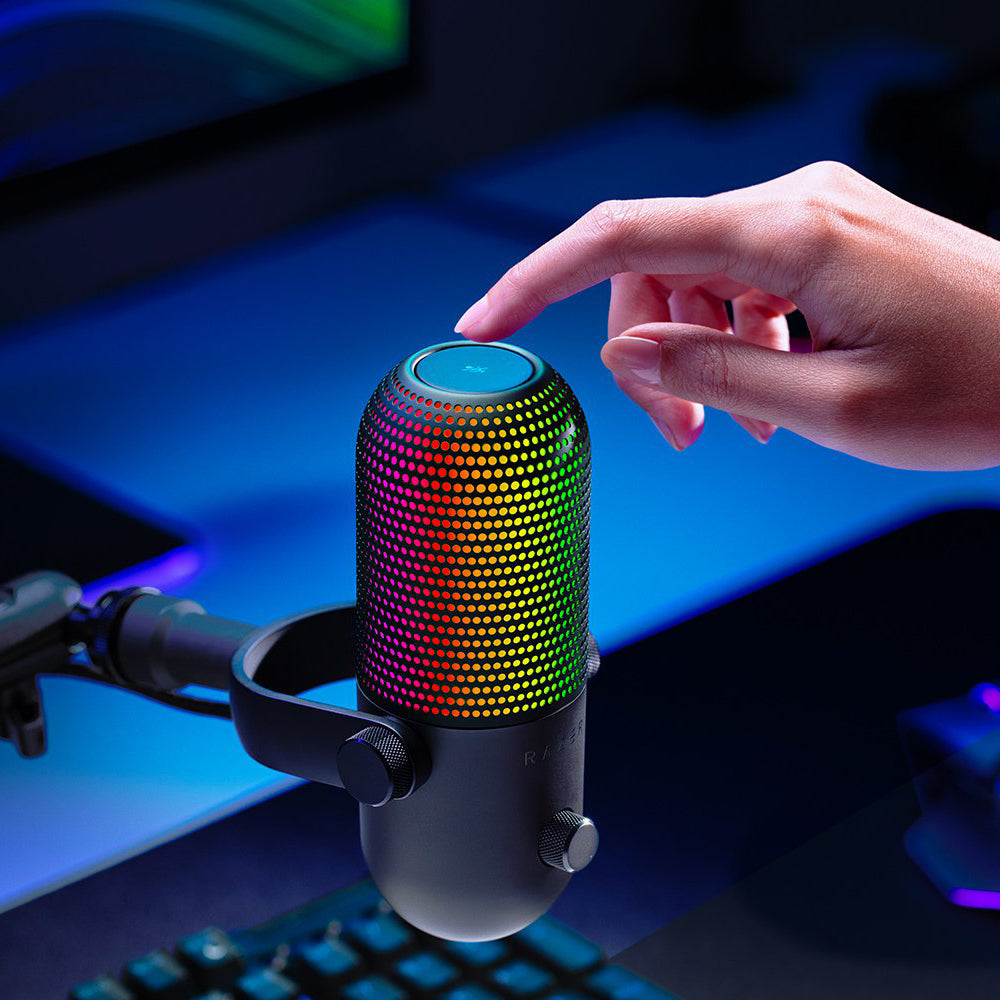 Razer Seiren V3 Chroma タップトゥミュート機能搭載の RGB USB