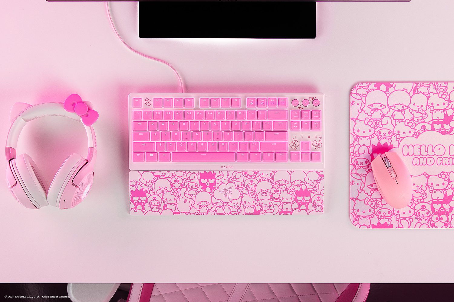 Razer ORNATA V3 TENKEYLESS キーボード ハローキティ Razer Ornata V3 Tenkeyless - US - Hello Kitty and Friends