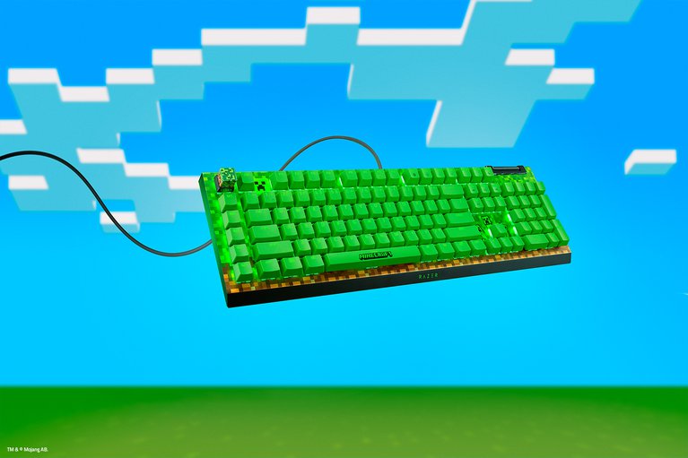 Razer BlackWidow V4 X Minecraft Edition Green Switch 英語配列 緑軸 有線 フルサイズ メディアキー/ローラー＆マクロキー搭載 メカニカル ゲーミングキーボード