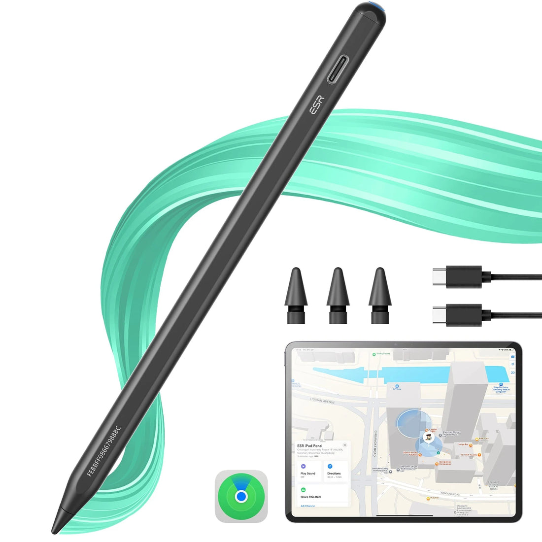 ESR Geo デジタルペンシル for iPad Apple Find My対応