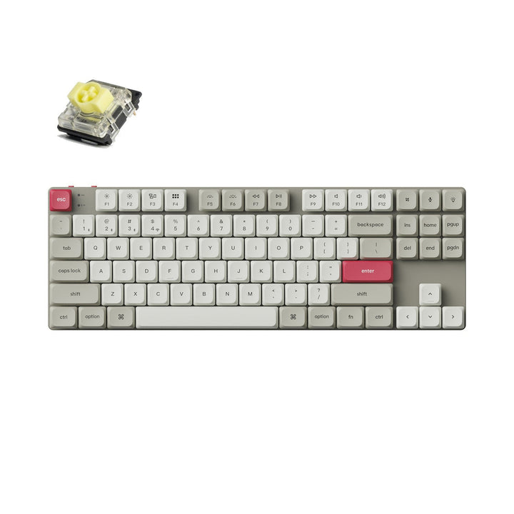Keychron K1 Max 英語配列  ワイヤレス カスタムメカニカルキーボード レトロカラー | ロープロファイルGateronメカニカル2.0 |  White LED  キークロン