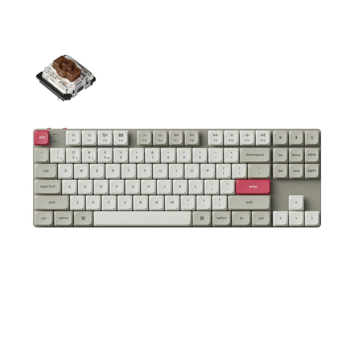 Keychron K1 Max 英語配列  ワイヤレス カスタムメカニカルキーボード レトロカラー | ロープロファイルGateronメカニカル2.0 |  White LED  キークロン