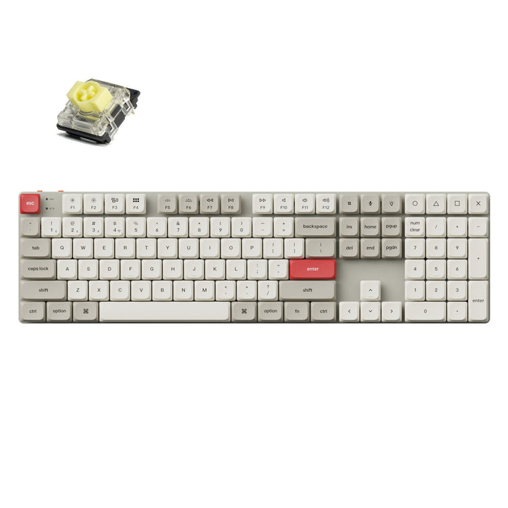 Keychron K5 Max ワイヤレス カスタムメカニカルキーボード レトロカラー | ロープロファイルGateronメカニカル2.0 |  White LED  キークロン
