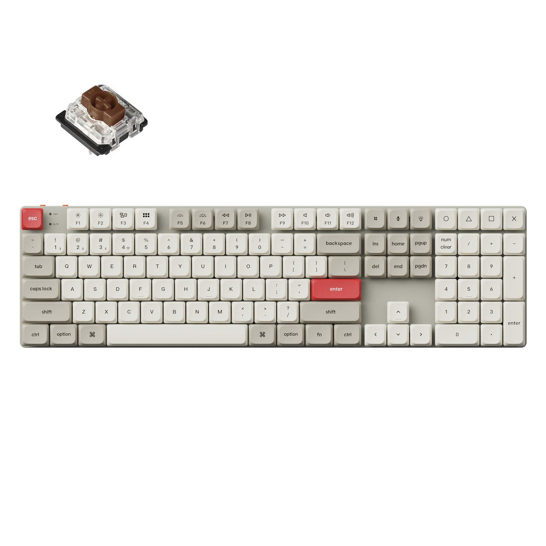 Keychron K5 Max ワイヤレス カスタムメカニカルキーボード レトロカラー | ロープロファイルGateronメカニカル2.0 |  White LED  キークロン