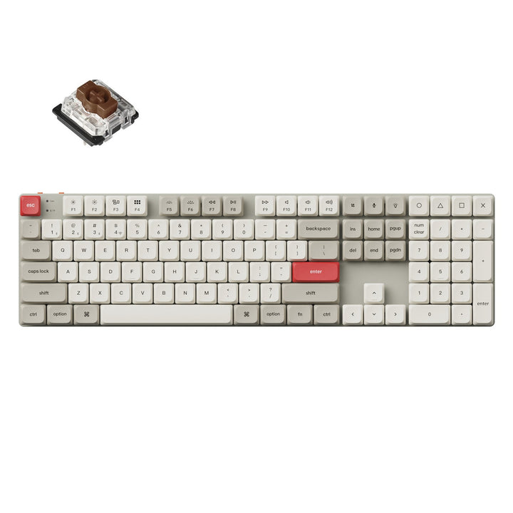 Keychron K5 Max ワイヤレス カスタムメカニカルキーボード レトロカラー | ロープロファイルGateronメカニカル2.0 |  White LED  キークロン