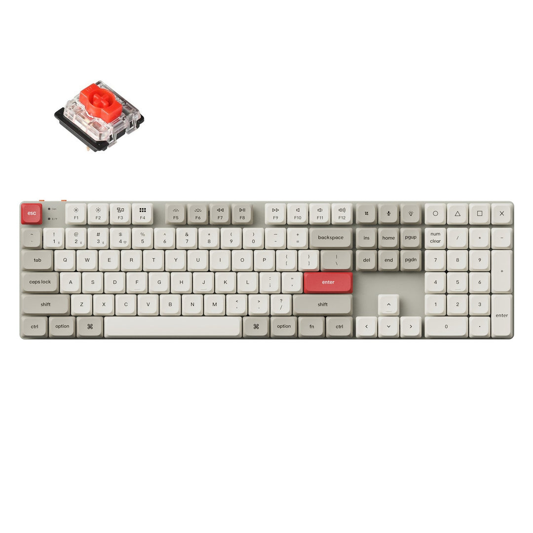 Keychron K5 Max ワイヤレス カスタムメカニカルキーボード レトロカラー | ロープロファイルGateronメカニカル2.0 |  White LED  キークロン