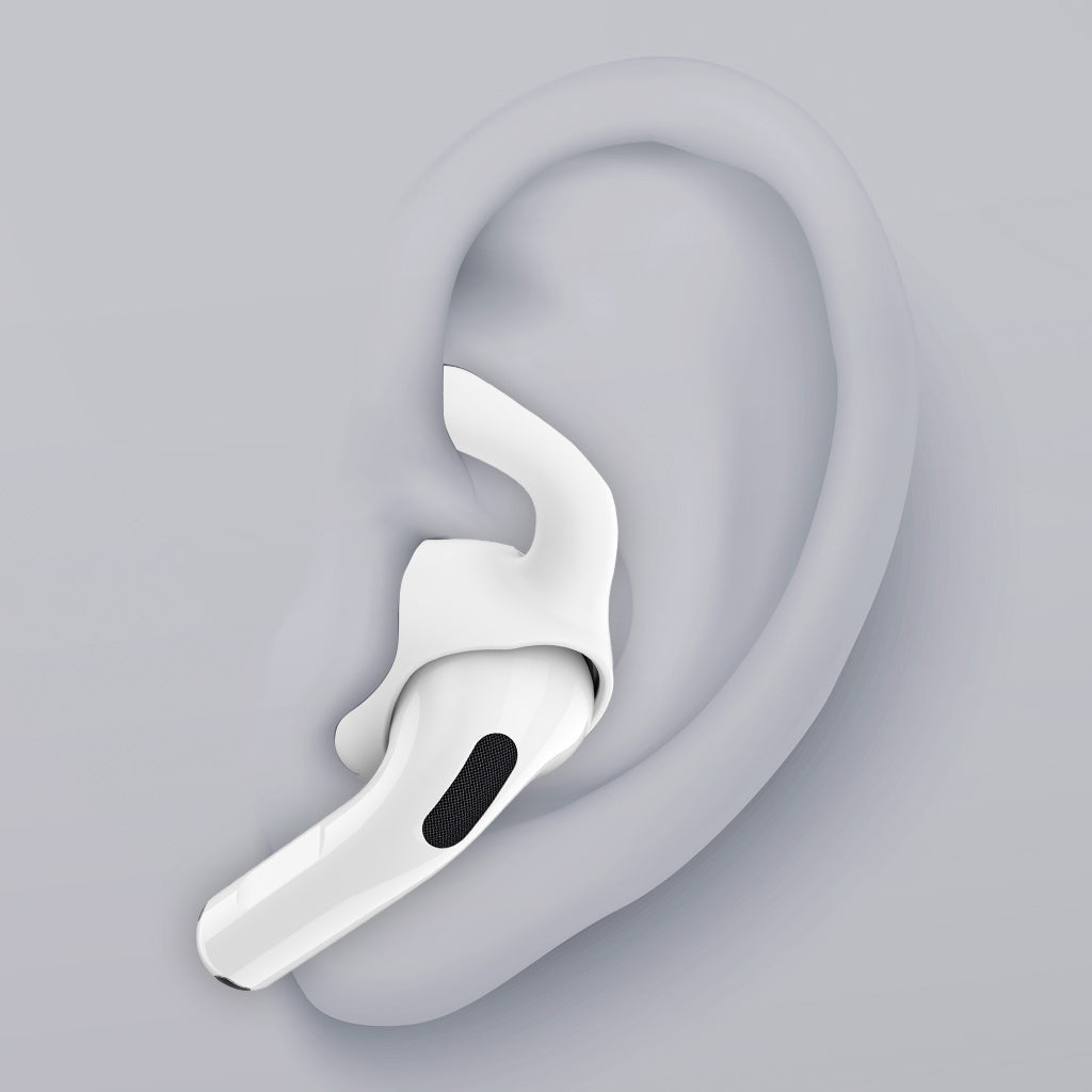 keyBudz AirPods 4 専用 イヤーフック EarBuddyz ホワイト（専用ポーチ付き）