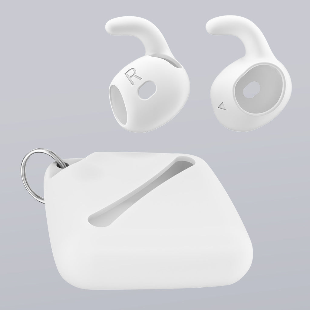 keyBudz AirPods 4 専用 イヤーフック EarBuddyz ホワイト（専用ポーチ付き）