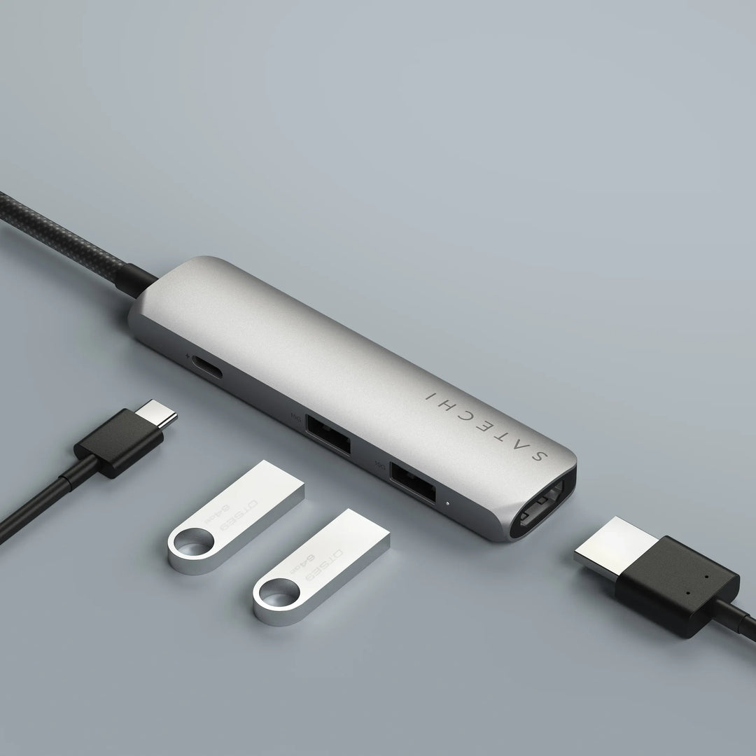Satechi 4-in-1 USB-C Slim Multiport Adapter 4K PD対応 スリムマルチアダプター