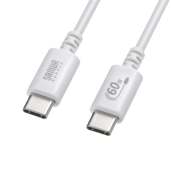 SANWA Type-C 充電ケーブル急速充電 PD対応 60W USB-IF認証品 通信