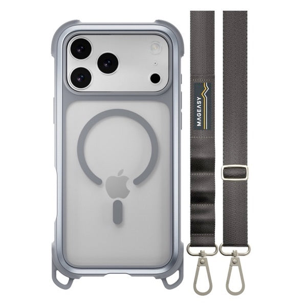 新品 MAGEASY iPhone 17 air ケース Pouch ロゼ MagEasy】iPhone Air ショルダー ストラップ ケース ロゼ