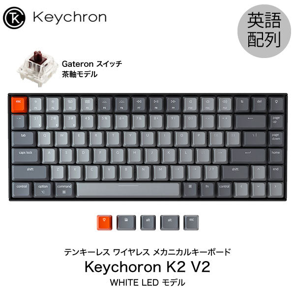 Keychron K2 V2 有線 / ワイヤレス Mac対応 テンキーレス メカニカル 